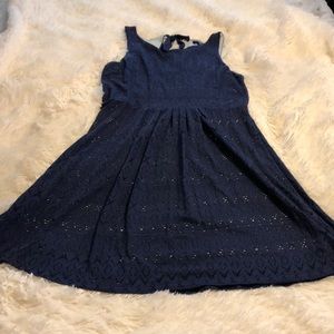 Gap navy blue eyelet dress M